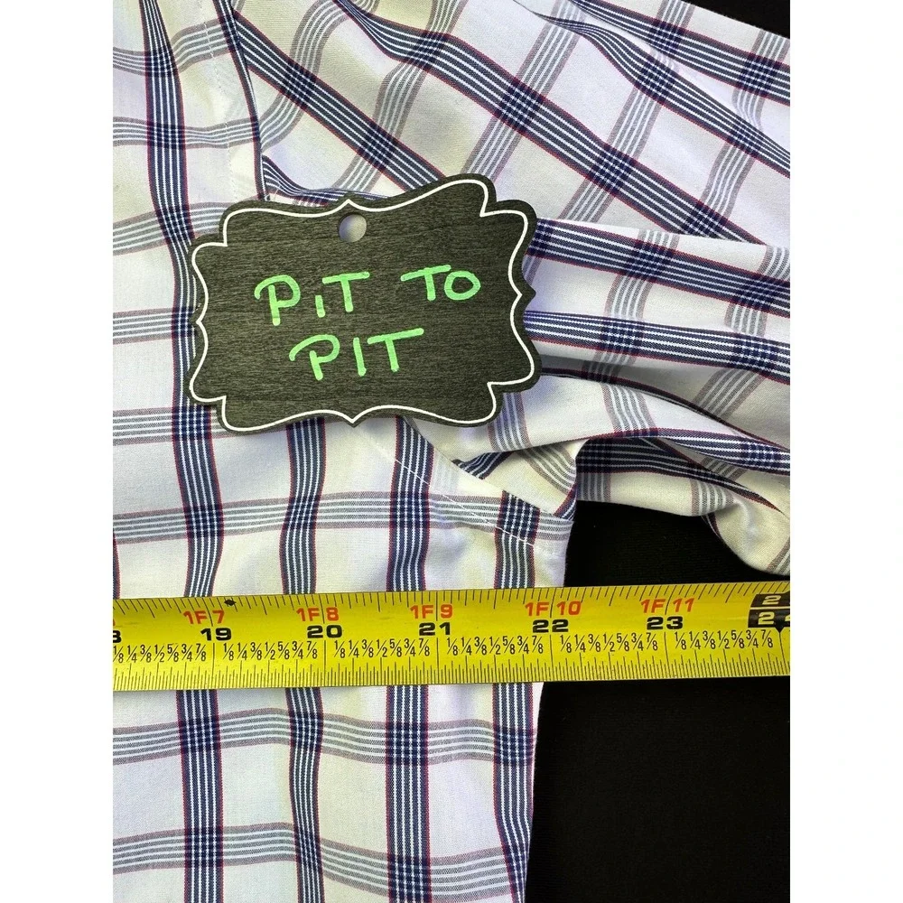 Banana Republic Mens Large Slim Fit Plaid Long Sleeve Button Up Shirt Non-Iron